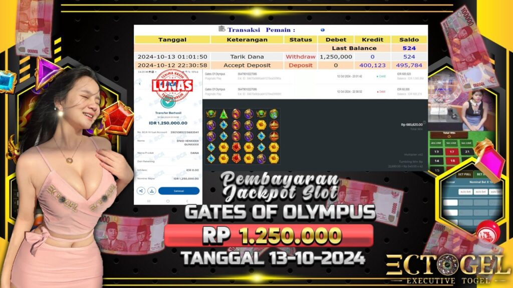 BUKTI JACKPOT SLOT GATES OF OLYMPUS TERPERCAYA DI INDONESIA TGL 13-10-2024