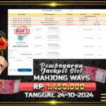 BUKTI JACKPOT SLOT MAHJONG WAYS TERPERCAYA DI INDONESIA TGL 24-10-2024