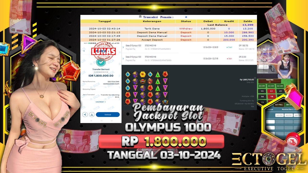 BUKTI JACKPOT SLOT GATES OF OLYMPUS 1000 TERPERCAYA DI INDONESIA TGL 03-10-2024