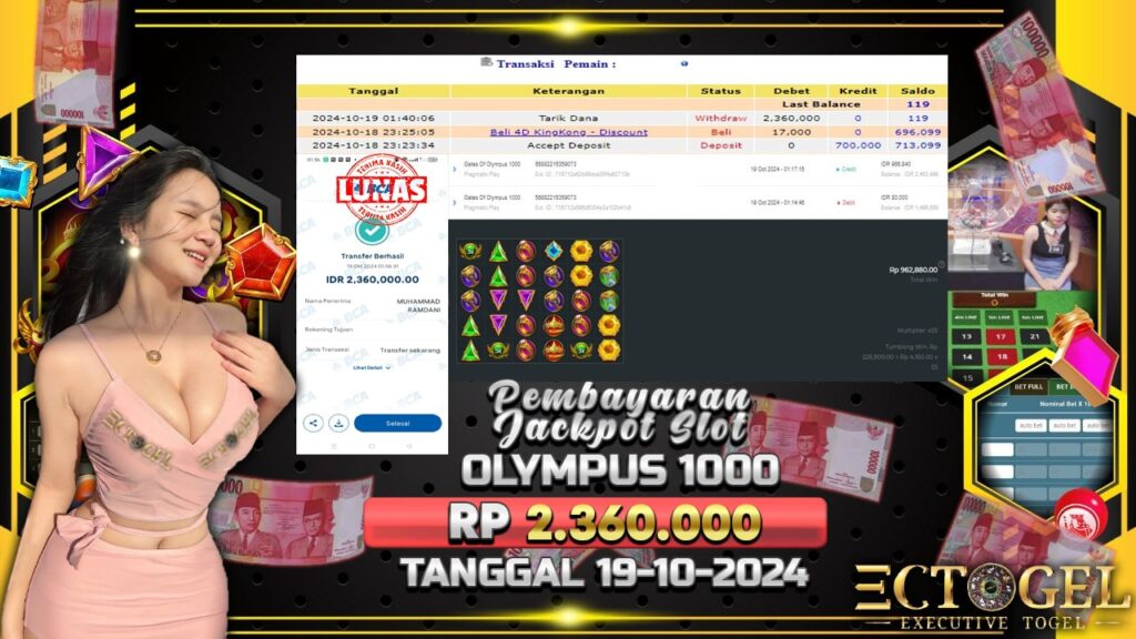 BUKTI JACKPOT SLOT GATES OF OLYMPUS 1000 TERPERCAYA DI INDONESIA TGL 19-10-2024