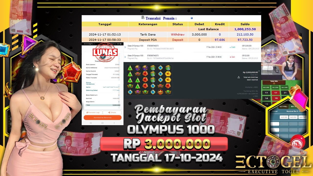 BUKTI JACKPOT SLOT GATES OF OLYMPUS 1000 TERPERCAYA DI INDONESIA TGL 17-11-2024