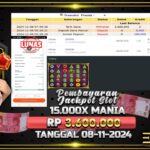 BUKTI JACKPOT SLOT 15.000X MANIA TERPERCAYA DI INDONESIA TGL 08-11-2024